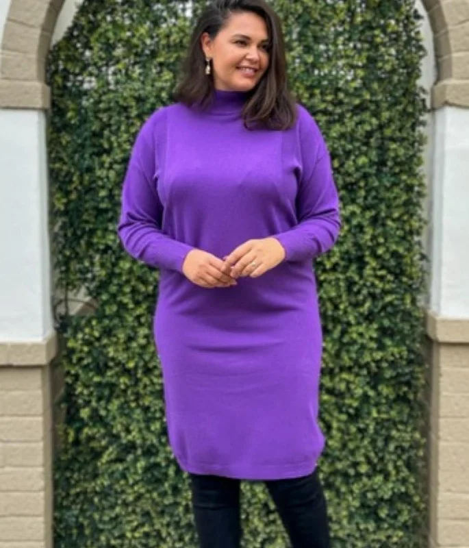 Purple Knitted Dress