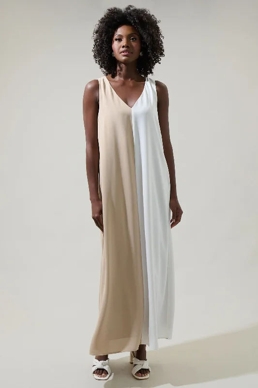 Safford Color Block Shift Maxi Dress