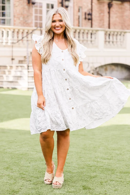 Tea Party Vibes Dress, Off White