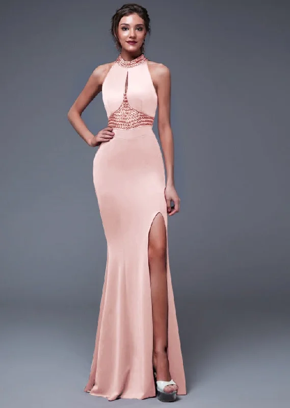 Vintage Backless Sleeveless Side Slit Maxi Dresses