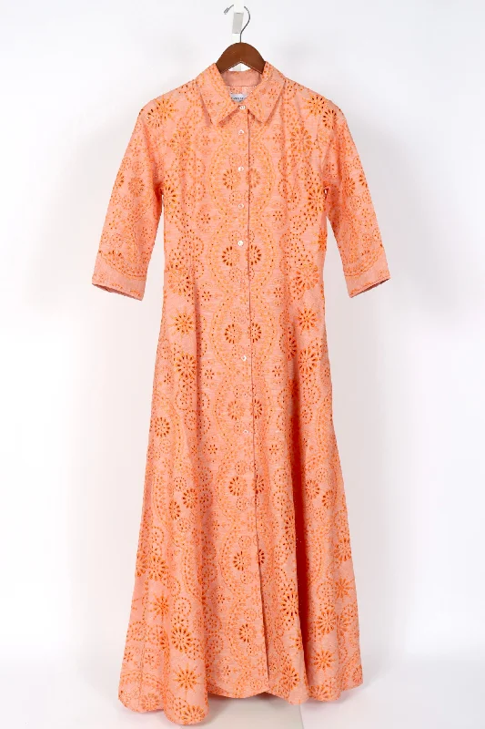 Cara Midi Lace Dress - Orange