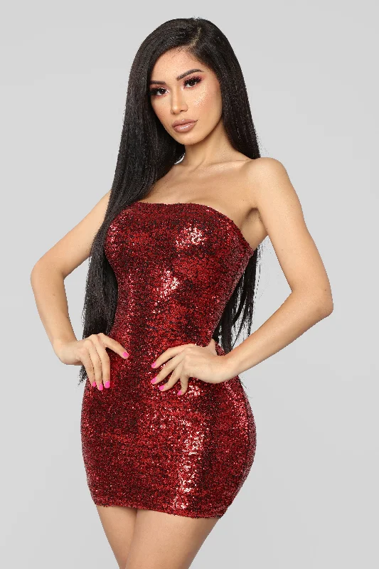 Mad About You Sequin Dress - Red