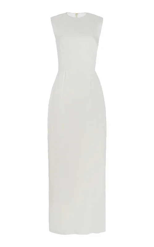 Maslow Sheer Dress with Slip in Ivory Silk Organza