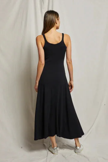 MIMI RIBBED MAXI DRESS TRUE BLACK