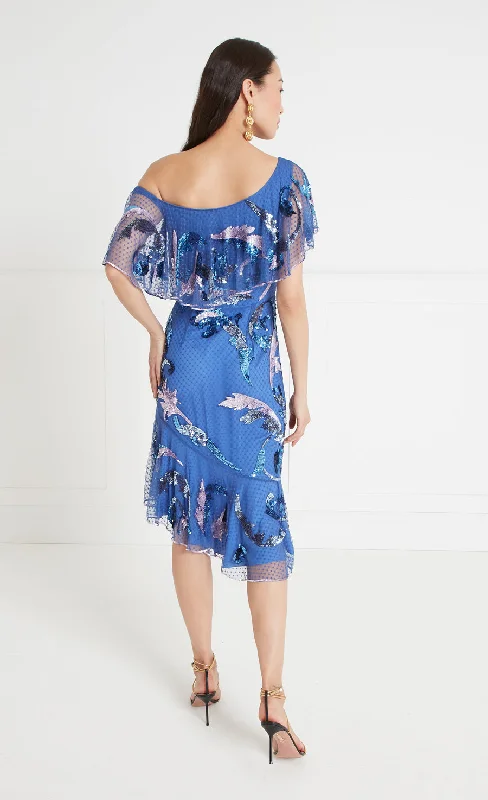 Novella Ruffle Dress - Dazzling Blue