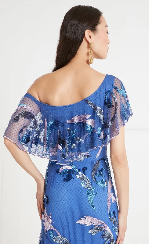 Novella Ruffle Dress - Dazzling Blue