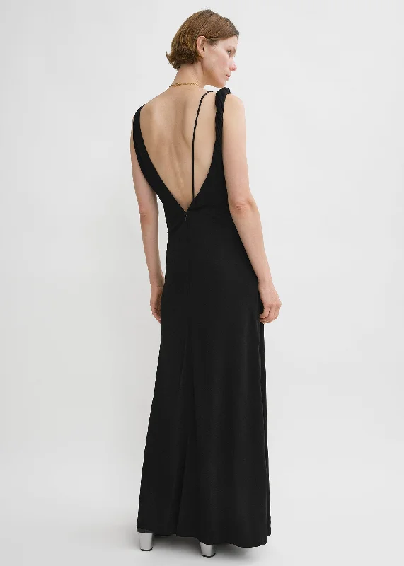 Twist drape dress black